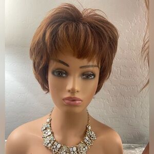 Short Auburn Red Wig for Women